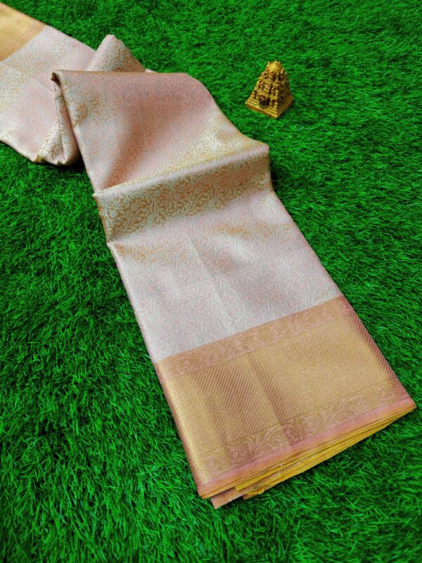 LIGHT PEACH TISSUE SILK SAREE - Image 2