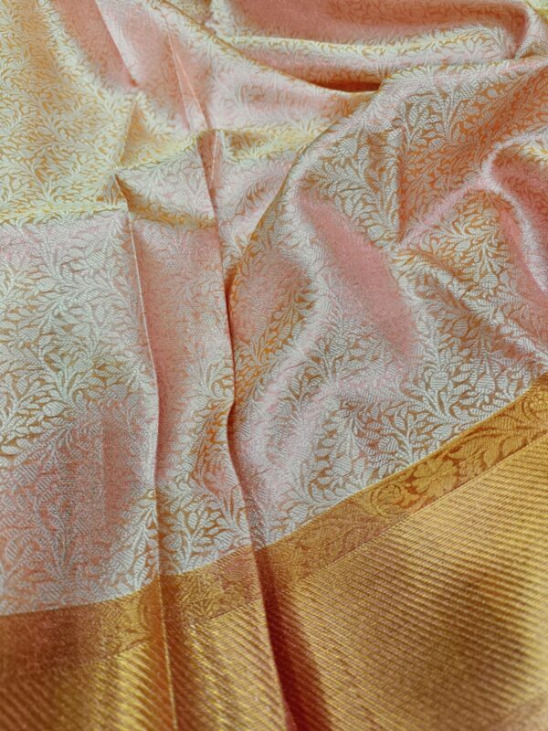 LIGHT PEACH TISSUE SILK SAREE - Image 6